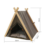 Load image into Gallery viewer, Pet Tent Cat Litter Removable And Washable Striped Canvas Solid Wood
