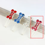Load image into Gallery viewer, Rhinestone Dog Bone Barrettes Pet Decorations
