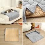 Load image into Gallery viewer, Corduroy Pet Dog Cat Bed Blanket Mat With Neck Pillow Thicken Soft Dog Bed Pad Calming Nest Couch Sofa Bed For Home Car Outdoor
