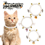 Load image into Gallery viewer, 3pcs Pearl Necklace For Pets Halloween Decoration Cat Necklace Puppy Dog Bell Neck Ornament
