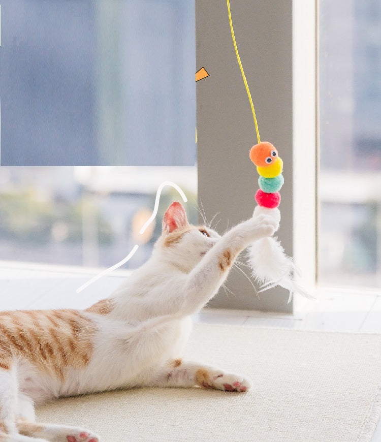 Cat toys simulated cute toys funny self hey interactive toy rope grabbing mouse telescopic hanging cat pet supplies