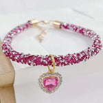 Load image into Gallery viewer, Cat Collar Heart Jewel Pendant Party Reflex Rhinestone Necklace

