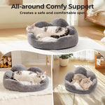 Load image into Gallery viewer, MEWOOFUN Cat Bed And Small Dog Bed, Fluffy Dog Bed Washable Cat Couch Bed, Cute Cat Bed For Indoor Cats, Flower Cat Sofa Bed With Non Slip Bottom, Pet Bed For Puppy And Kitten Grey, 23
