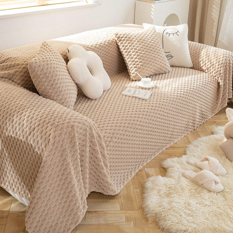 Winter Plush Anti-cat Scratch Sofa Cover Cloth