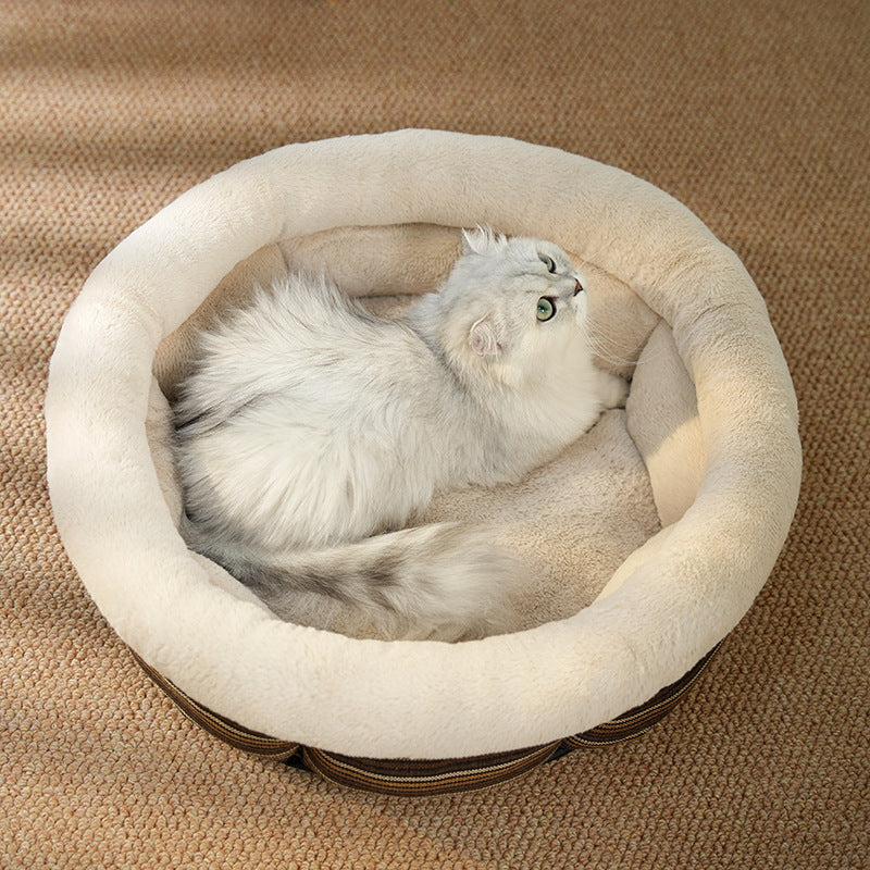 Dog mat pet bed  linen round nest non slip