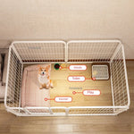 Load image into Gallery viewer, Modern Simple Wrought Iron Pet Fence Dog Cage Small And Medium Size Dog Teddy Corgi Isolation Door Indoor Guardrail Fence Kennel
