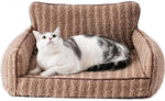 Load image into Gallery viewer, Mewoo Orthopedic Cat Couch For Indoor Cats - 26x19x11.8 Inch Pet Bed With Removable Washable Cover &amp; Non-Slip Bottom, Small Dog Bed For Puppies, Brown
