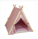 Load image into Gallery viewer, Pet Tent Cat Litter Removable And Washable Striped Canvas Solid Wood
