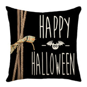 Ghost Pumpkin Halloween Black Throw Pillow Cover, 18 X 18 Inch Holiday Farmhouse Cushion Case Decoration For Sofa Couch