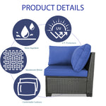 Load image into Gallery viewer, 3-Seat Patio Wicker Sofa, Outdoor Rattan Sectional Couch Furniture Steel Frame With Furniture Cover Non-Slip Cushion
