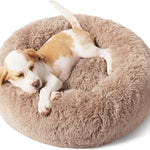 Load image into Gallery viewer, Indoor Solid Color Non-slip Round Fluffy Plush Pet Bed
