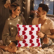 Heart Cute Decorative Valentines Throw Pillow Covers 18x18 Inch, Soft Square Cushion Case,Home Decor For Living Room Couch Bed Sofa, Set Of 2 Pack