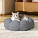 Load image into Gallery viewer, Calming Cat Beds For Indoor Cats Fluffy Flower Cat Dog Bed In Plush Teddy Sherpa Round Donut Cuddler Puppy Bed  Non Slip Machine Washable Pet Bed
